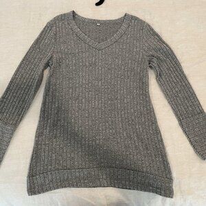 Casual Warm Long Sleeve Top - Grey